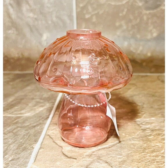 Glass Mushroom Vase Planter 4.5" - Target Bullseye Spring 2024 - Pink - New - Picture 2 of 3